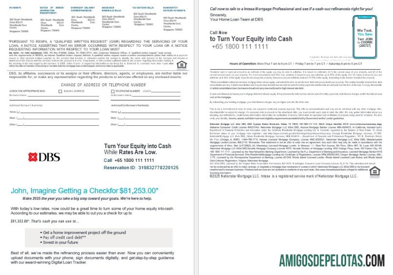 Extrato de hipoteca bancária do Singapore DBS Bank em formatos Word e PDF 3 4 exemplo real